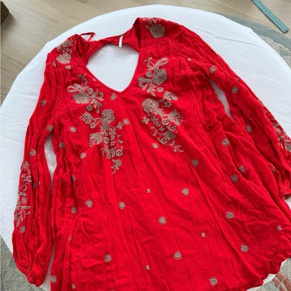 Free People Red Floral Dress - Picture 6 of 7